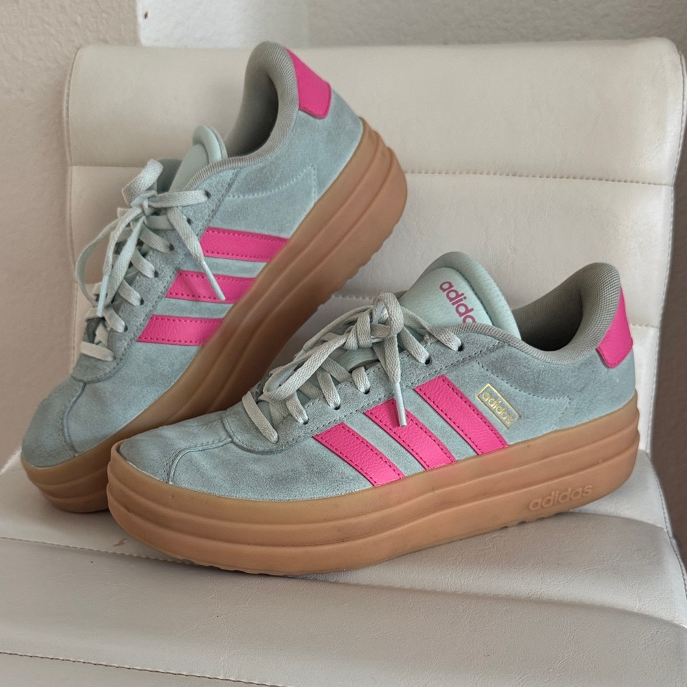 Adidas Gazelle Women's Pink and Light Green Sneakers